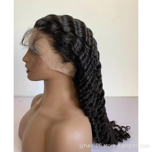Wholesale 40 inch human hair full lace front wig, 360 lace wigs vendors ,  pre plucked deep wave 13x4 lace front human hair wigs